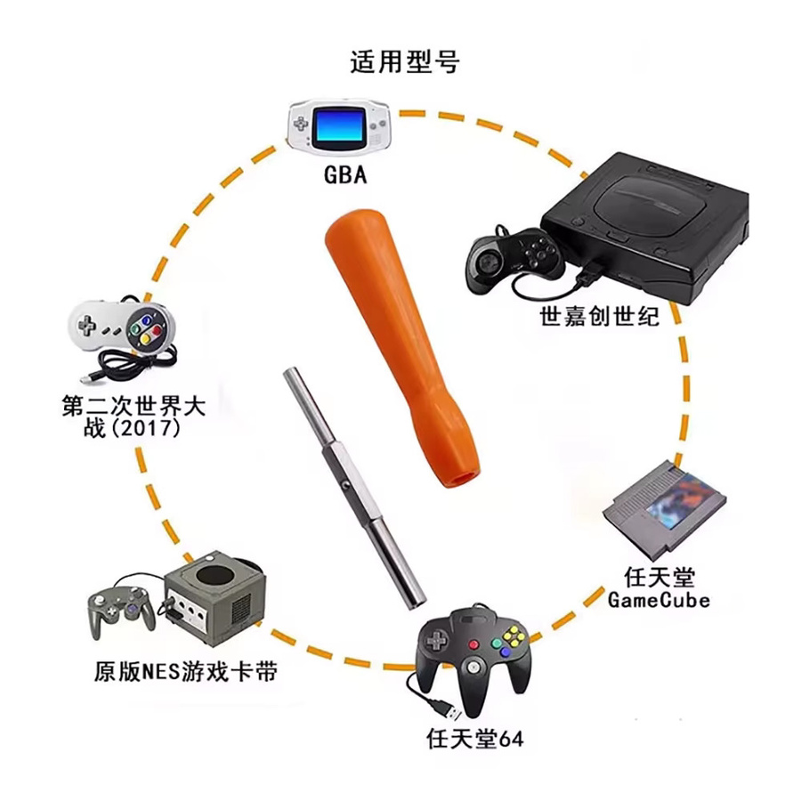 JCDScrewdriver 2-in-1 Sicherheits-Schraubendreher Gamebit für NES SNES N64 GameBoy SFC NGC Wii in Orange, 3,8 mm und 4,5 mm - Bild 2
