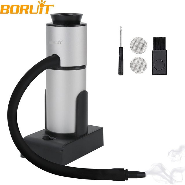 BORUiT SK303 Tragbarer Kaltrauchgenerator in Silber für Molekularküche, Grillen und Cocktails mit AA-Batterie - Bild 1