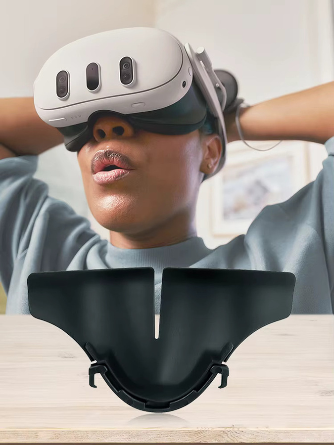 MOJOYCE Silikon-VR-Nasenpad für Meta Quest 3 in Schwarz, atmungsaktiv und waschbar - Bild 5