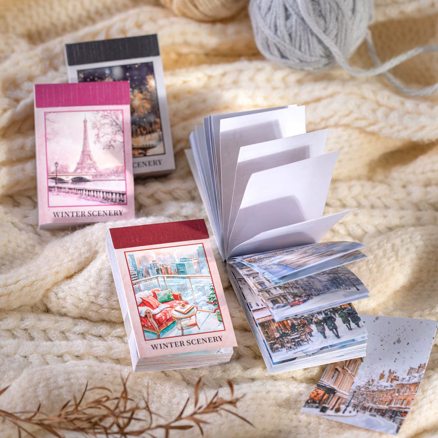 mr.paper Winterlandschaft Hintergrundaufkleber für DIY Handwerk und Scrapbook, 50 Stück, Multicolour - Bild 2