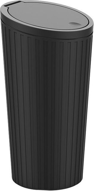 NATAWA Universal Auto Mülleimer mit Klappdeckel für den Innenraum, Schwarz, B/T/H: 16,5 x 8,5 x 6,5 cm - Bild 1