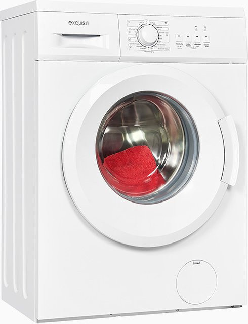 Exquisit WA6010-030E Waschmaschine in Weiß mit 8 kg Waschkapazität und 1000 U/min Schleuderdrehzahl - Bild 1