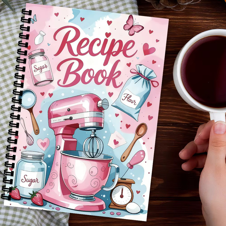 Rezeptnotizbuch mit Spiralbindung und Backthema, Softcover, Linierte Seiten, Mehrfarbig - Bild 3