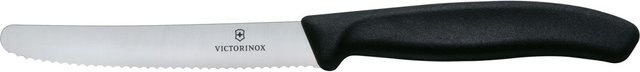 Victorinox Swiss Classic Tomaten- und Tafelmesser mit Wellenschliff, Farbe: Silber/Schwarz, Gesamtlänge: 22 cm, Klingenlänge: 11 cm - Bild 1