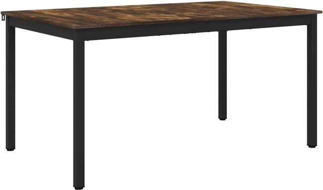 vidaXL Esstisch in Rechteckform aus Metall und Holzwerkstoff in Raucheiche und Schwarz/Braun, B/T/H: 90 x 75 x 90 cm - Bild 1