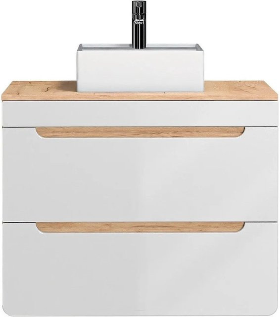 Vente-unique Einzelwaschtisch Aruba in Weiß, Breite: 80 cm - Bild 1