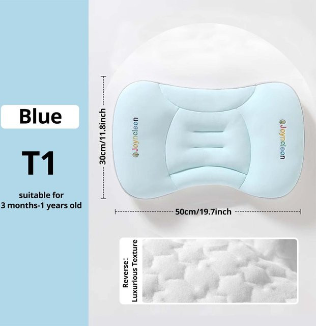 MARKET-2 Atmungsaktives beidseitiges Säuglingskissen für Neugeborene zur Vorbeugung des Flachkopf-Syndroms in Blau - Bild 1