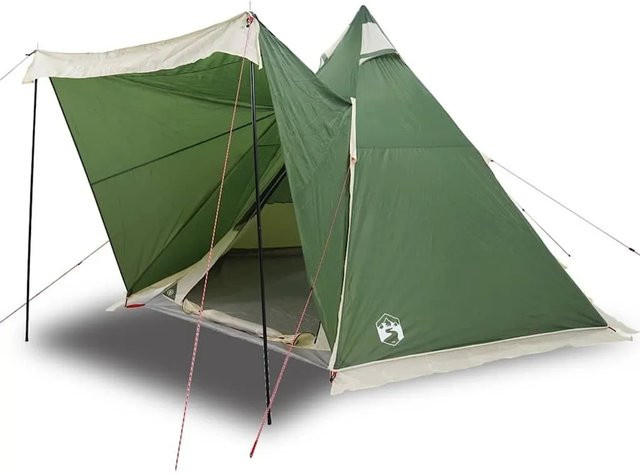 Furnicato Familienzelt Tipi in Grün, B/T/H: 408 x 350 x 240 cm - Bild 1