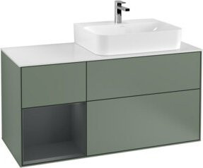 Villeroy & Boch Waschtischunterschrank Finion mit Abdeckplatte, Weiß lackiert, Breite: 120 cm, Tiefe: 50,1 cm, Höhe: 50,1 cm - Bild 1