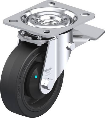 Blickle L-POEV 100KAD-ST Lenkrolle mit Feststeller in Schwarz und Silber, Rad-Durchmesser: 100 mm, Tragfähigkeit: 200 kg - Bild 1