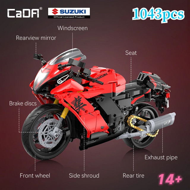 CaDA Suzuki Hayabusa, Bausteine Replikat, 1.043 Teile, ab 14 Jahren - Bild 1