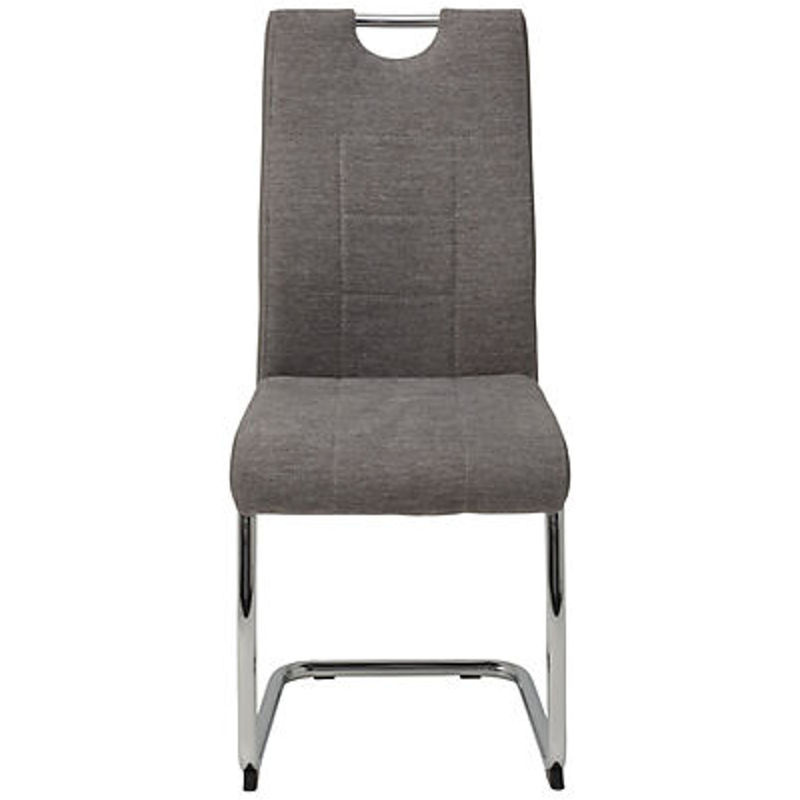 Hela Schwingstuhl 2er Set Grau mit Steppmuster und verchromtem Gestell B/T/H: 43 x 59 x 98 cm - Bild 2