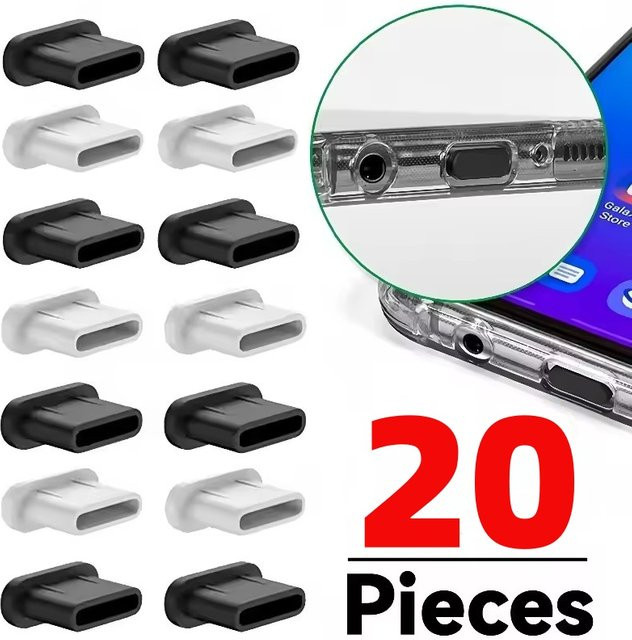 Silikon-Staubschutzstopfen Typ C Ladeanschluss-Schutzkappe für iPhone 16 15 Pro Max und Samsung in Multicolor - Bild 1