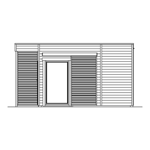 Skan Holz Gartenhaus Tokio 4 aus Holz mit Flachdach in Beige, B/H/T: 402 x 270 x 402 cm - Bild 3
