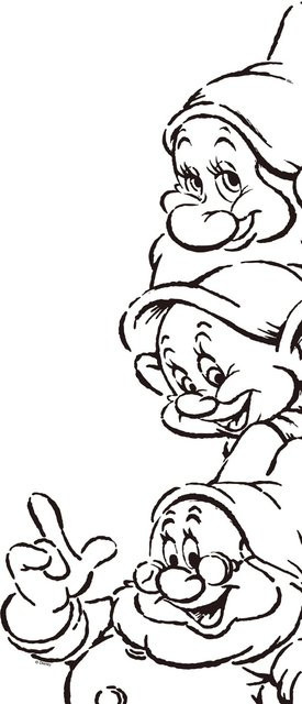 Komar Wandbild Snow White Dwarfs in Weiß, B/H: 30 x 40 cm - Bild 1