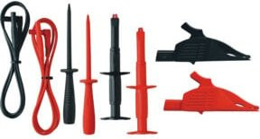 Benning Sicherheits-Messleitungs-Set TA 3 8-teilig mit Lamellensteckern 4 mm, Länge: 1000 mm, Rot und Schwarz - Bild 1