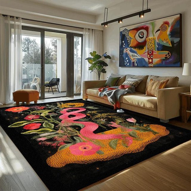 Karpetti Wohnzimmerteppich mit abstraktem Vintage-Blumendekor, rutschfest und waschbar, B/T: 200 x 230 cm, Mehrfarbig - Bild 1
