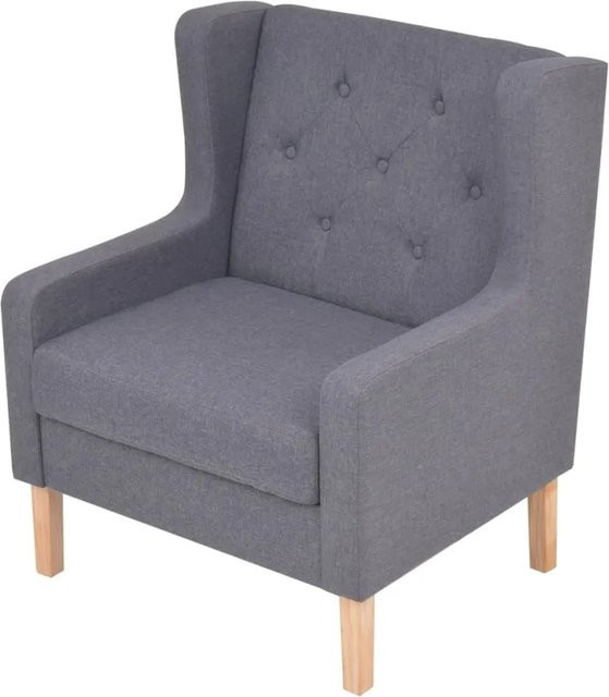 vidaXL Sessel Modell 3 in Grau aus Stoff mit Holzgestell im skandinavischen Design, B/T/H: 90 x 68 x 76 cm - Bild 1