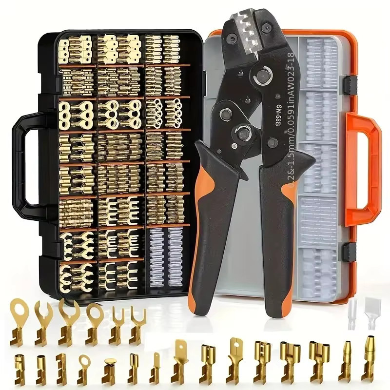 600-teiliges Ratschen-Crimpwerkzeug-Set SN-58B für AWG 23-16 und 0,25-1,5mm² inklusive 300 Isolierhülsen und 300 Spulen - Bild 7