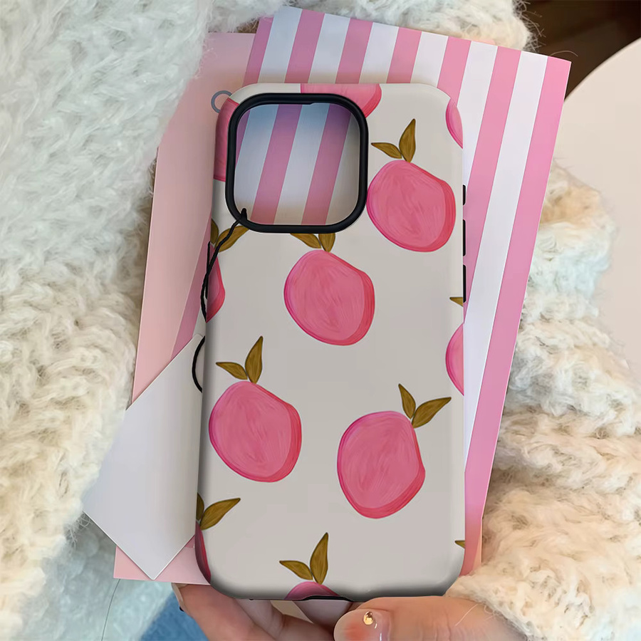 Cremerosa Pfirsich Handyhülle für iPhone 17 16 15 14 13 12 11 Pro Max Plus mit doppelschichtiger Rückseite in Pink - Bild 3