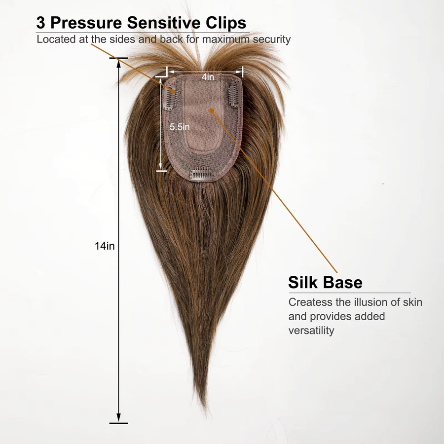 HAIRCUBE Remy-Echthaar-Topper mit Pony, honigbraun, Damen - Bild 3