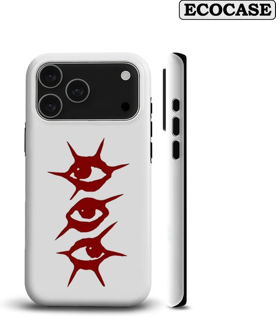 Rote Mystische Augen Handyhülle für Apple iPhone 12 bis iPhone 17 Pro Max Plus mit doppelschichtiger Rückabdeckung - Bild 1