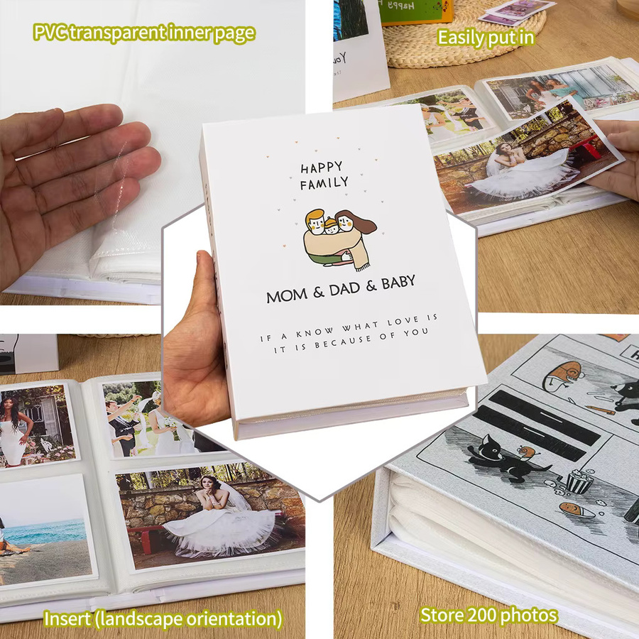 Weißes Cartoon-Papier-Fotoalbum für 200 Fotos im 6 Zoll Format - Bild 4