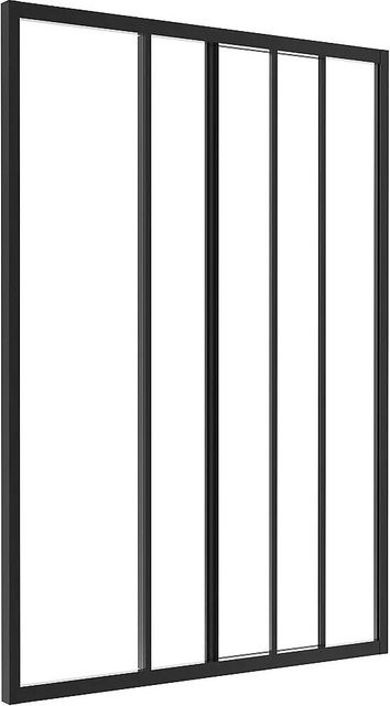 Vente-unique Glaswand Ravena Schwarz mit Aluminium und Glas als Schiebetür, Breite: 90 cm, Tiefe: 35 cm, Höhe: 130 cm - Bild 1