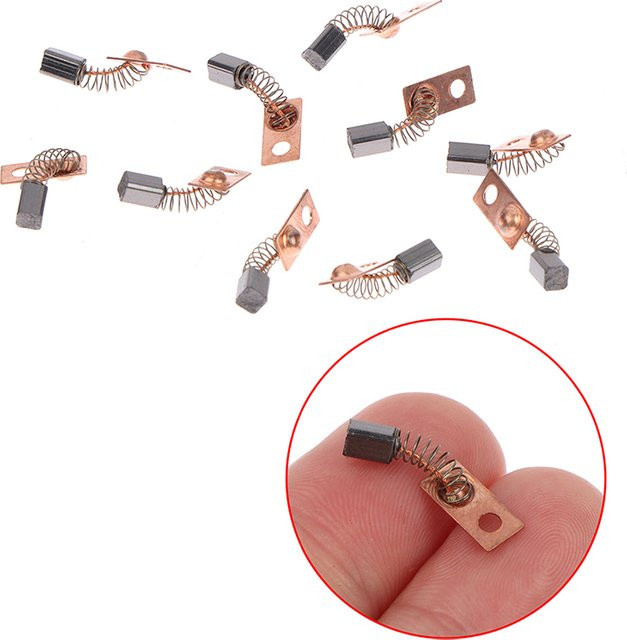 HUXUAN 10 Stück Kohlebürsten für Elektromotoren als Ersatz für Dental-Schleifmaschinen-Mikromotor-Handstücke, B/D/H: 3 x 3 x 4,5 mm - Bild 1