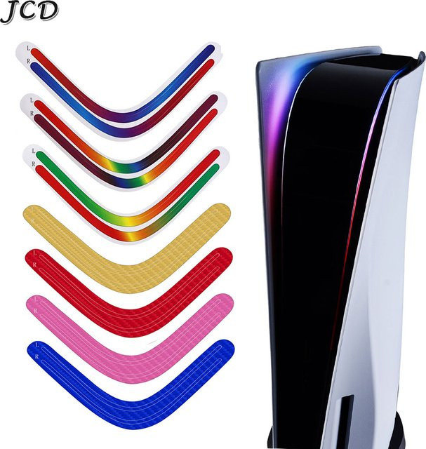 JCD LED Lichtleiste für PS5 Host mit Regenbogen Gradienten Aufklebern, selbstklebendes Zubehör für deine PlayStation 5, Multicolor - Bild 1