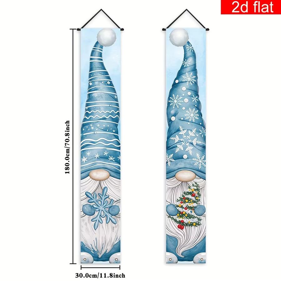 VIKAMA Weihnachts-Banner mit blauem Zwerg-Logo zur Dekoration für dein Gateway, Blau, B/H: 180 x 30 cm - Bild 4