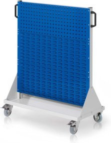 Kappes RasterMobil Rollbarer Rollcontainer Gr. 3 in Grau und Blau mit 2 Loch- und 4 Schlitzplatten, Höhe: 123 cm - Bild 1