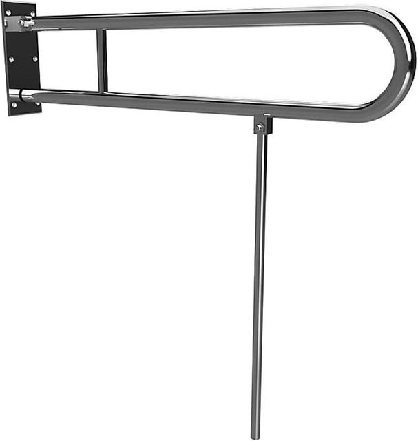 Brillantbad BELP Stützklappgriff in U-Form mit Standfuß aus Edelstahl poliert, Farbe Silber, H x B x T: 86,6 x 80 x 10 cm, 120 kg Traglast - Bild 1