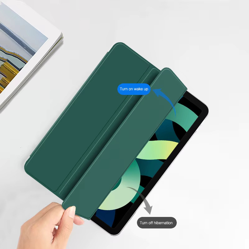 AJIUYU Smart Folio Magnetische Hülle für iPad Pro 11, iPad Air 11 und 13 Zoll, iPad 10, iPad Air 6 5 4 10,9 Zoll sowie iPad Mini 7 6 in Orange und Grün - Bild 1