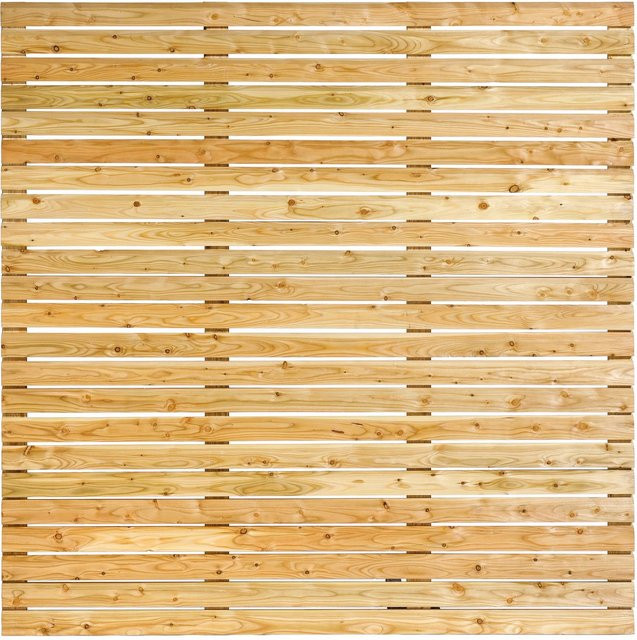 Sichtschutzzaun-Element Rhombus aus Lärche in Natur, unbehandelt, B/H: 180 x 180 cm - Bild 1