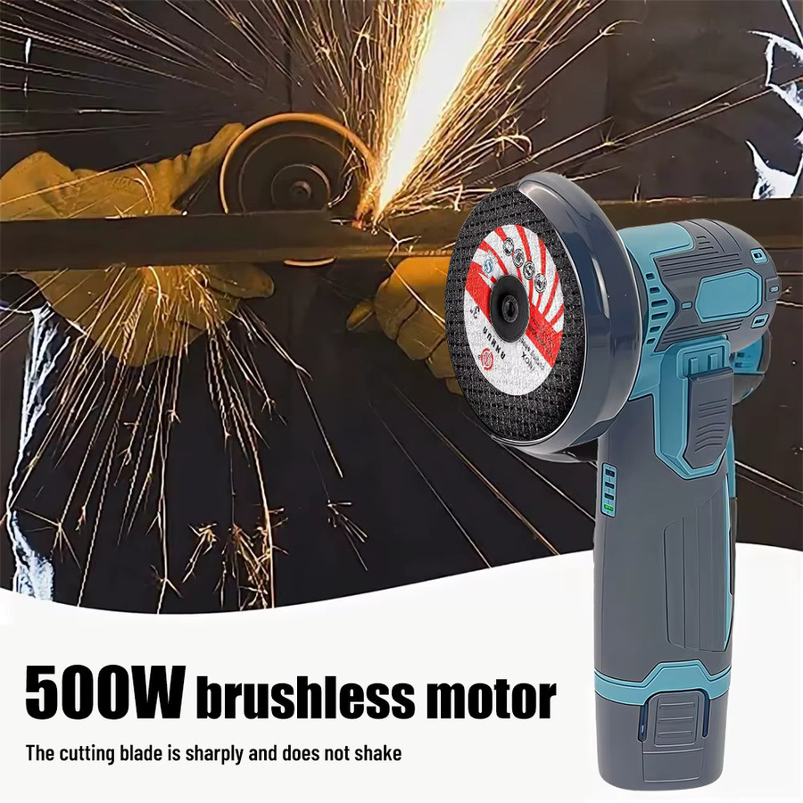 Podofo Mini-Winkelschleifer bürstenlos kabellos 12V 19500RPM mit Akku und Ladegerät für Metall Holz und Fliesen - Bild 3