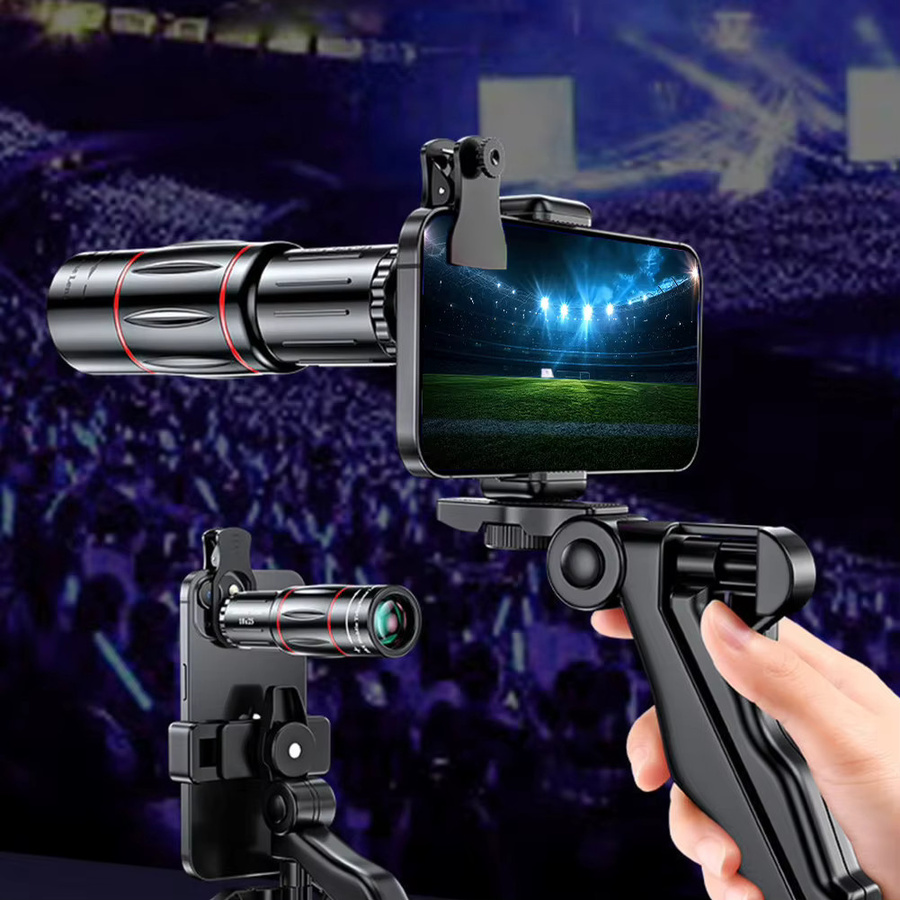 VODOOL Handy-Kameraobjektiv Clip-On Zoom HD Teleskop-Teleobjektiv für Smartphones in Schwarz - Bild 3