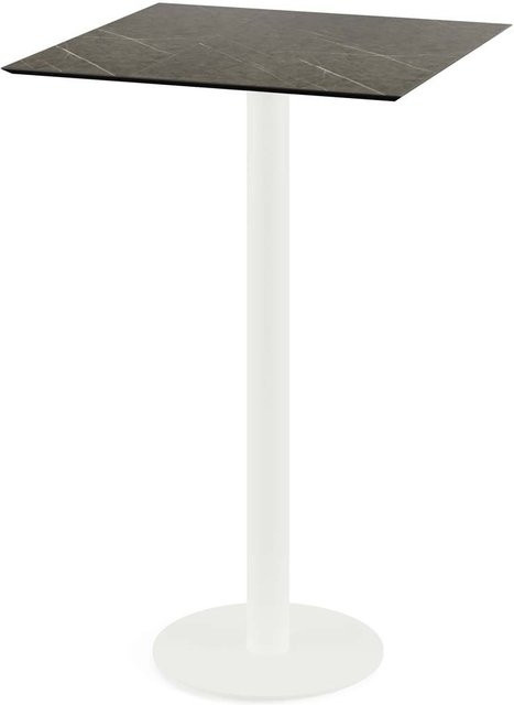 Feros Urban Stehtisch mit weißem Gestell und brauner HPL-Platte, B/T/H: 70 x 70 x 109,2 cm - Bild 1