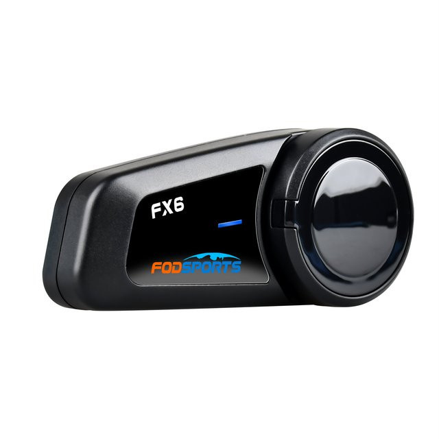 Fodsports FX6 Bluetooth-Gegensprechanlage für Motorradhelme mit FM-Radio und Micro-5P-Schnittstelle in Schwarz - Bild 1