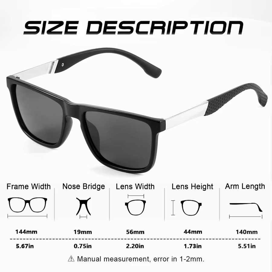 CRIXALIS Sonnenbrille, quadratisch, Vollrand, Kunststoff, schwarz, Unisex, polarisiert - Bild 4