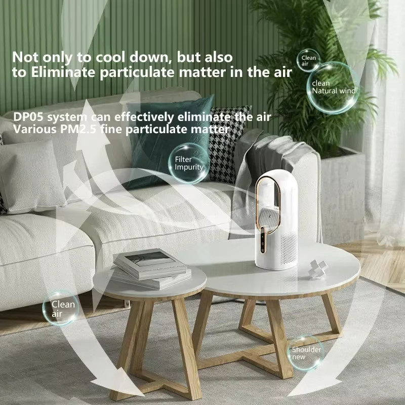Xiaomi Elektrischer Ventilator ohne Rotorblätter in Blau mit Befeuchtungsfunktion und 6 Leistungsstufen als tragbarer USB-Desktop-Ventilator - Bild 5