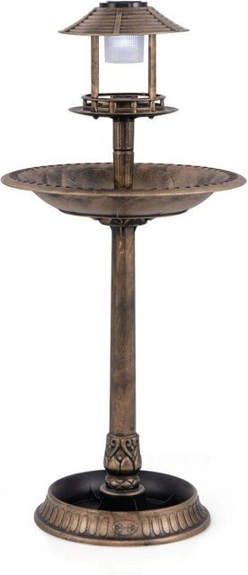 Costway Vogeltränke mit Solarleuchte in Bronze - Bild 1
