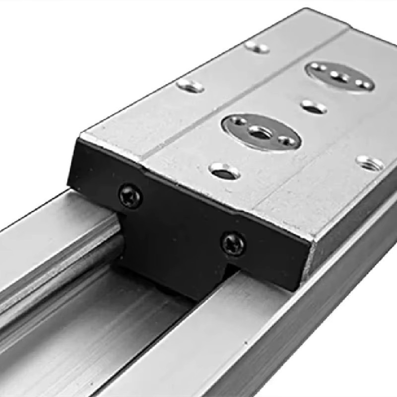 Eingebaute Zweiachsen-Linearführung SGR10E mit SGB-Verriegelungsschieber und Rollenschieber für Holzbearbeitungs-Schiebetische in Silber - Bild 2