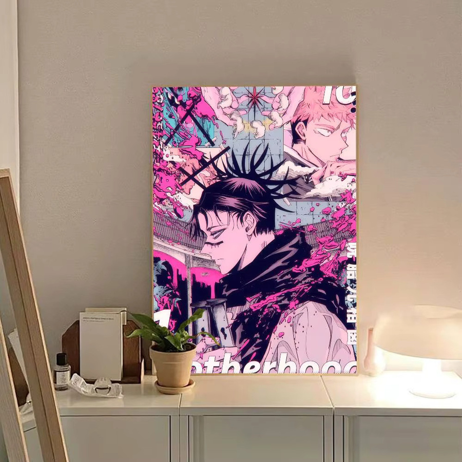Jujutsu Kaisen Choso Anime Retro-Poster als selbstklebender Kraftpapier-Aufkleber für deine Raumdekoration, Mehrfarbig, 15 x 15 cm - Bild 5