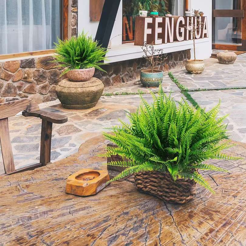 XIAOYINMO Künstlicher Persischer Farn aus Kunststoff in Grün für die Heimdekoration, Garten und Hochzeiten - Bild 3