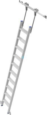 Fahrbare Stufen-Regalleiter von Krause aus Aluminium in Silber mit 10 Stufen - Bild 1