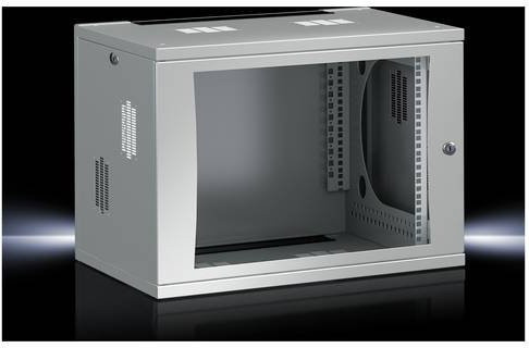 Rittal FlatBox Wandschrank mit Sichttür, 9 HE, Grau, B/T/H: 600 x 600 x 492 cm - Bild 2