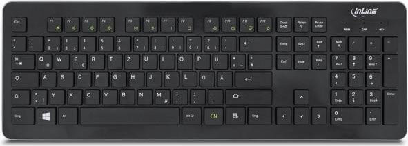 InLine Design Desktop Tastatur-Maus Set mit 2,4GHz USB Funk, optische Maus mit 1600 dpi, DE Layout, schwarz (55368A) - Bild 1