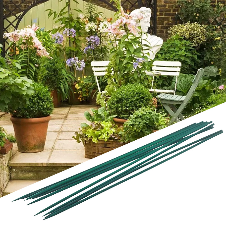 10er Set Pflanzstützen in Grün, 40 cm Höhe, Stäbe zur Pflanzenpflege und Unterstützung im Garten - Bild 2