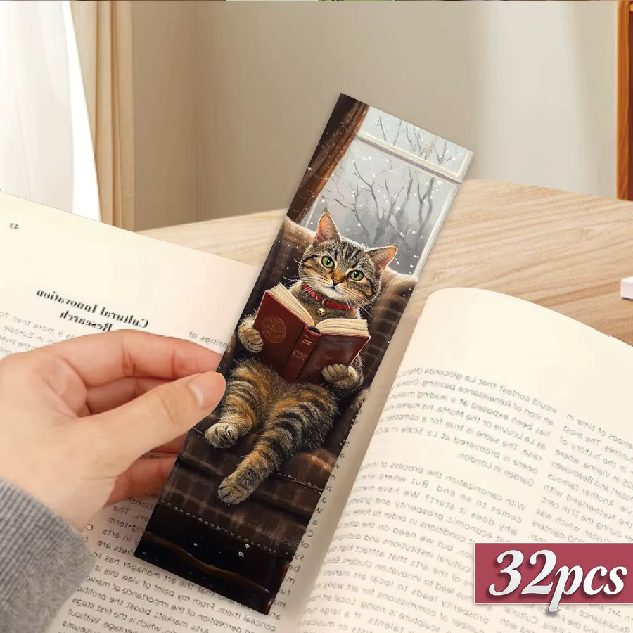 32 Stück Lesezeichen mit Katzenmotiv in Mehrfarbig, kreative künstlerische Designs aus Papier - Bild 5